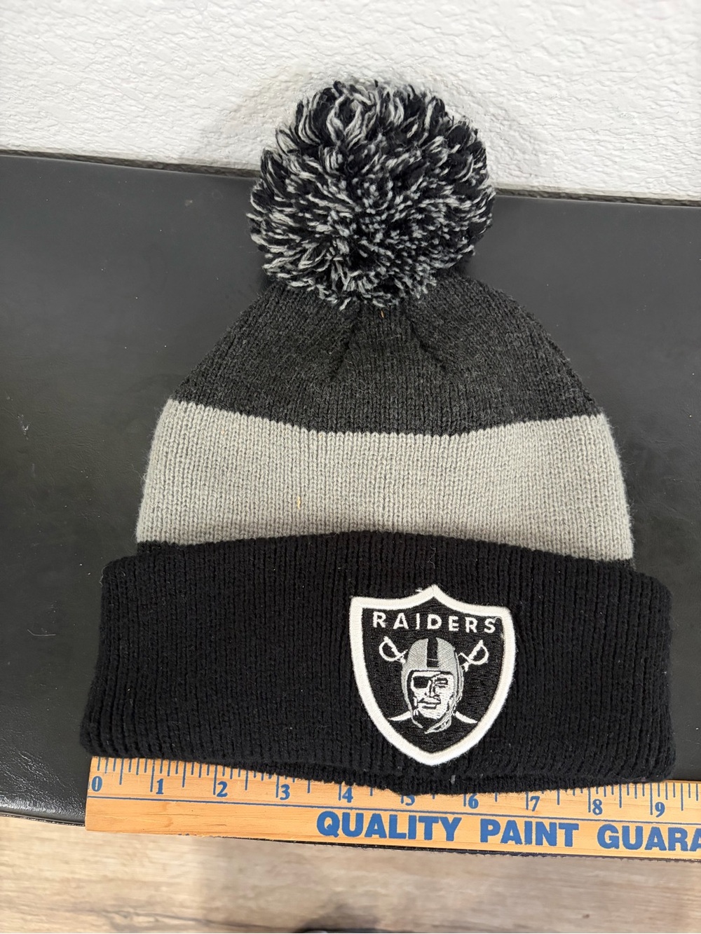 Riders by Lee Black & Gray Pom Beanie Hat
